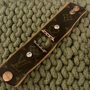 Sparkl Upcycled Authentic Louis Vuitton leather Apple Watch band